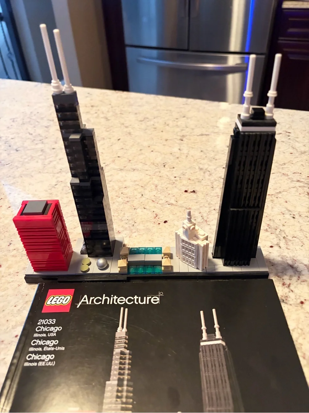 Lego Architecture Chicago Skyline in Black, Red, White